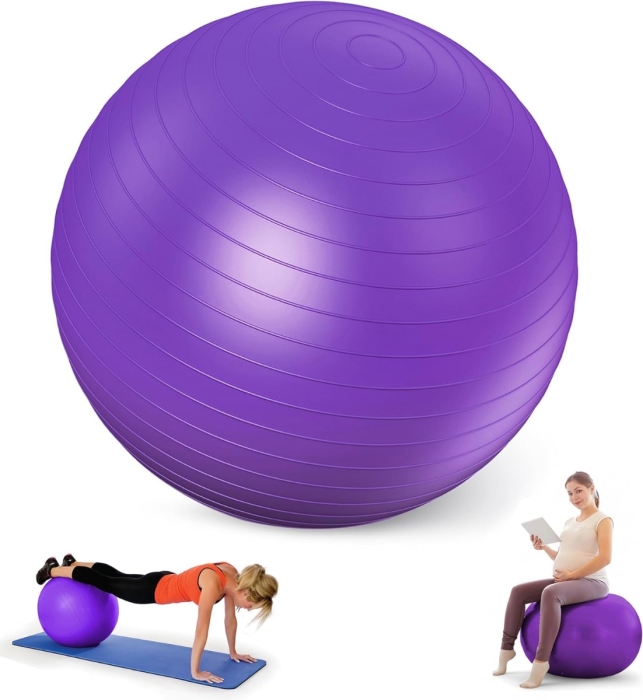 Exercise Ball 65cm Purple Yoga Exercise Pregnancy Algeos